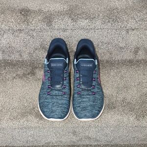 Skechers Slip-Ins with Navy and Pink Accents